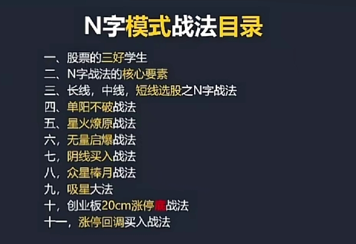 王牌战法 涨停N字战法视频教程 10集