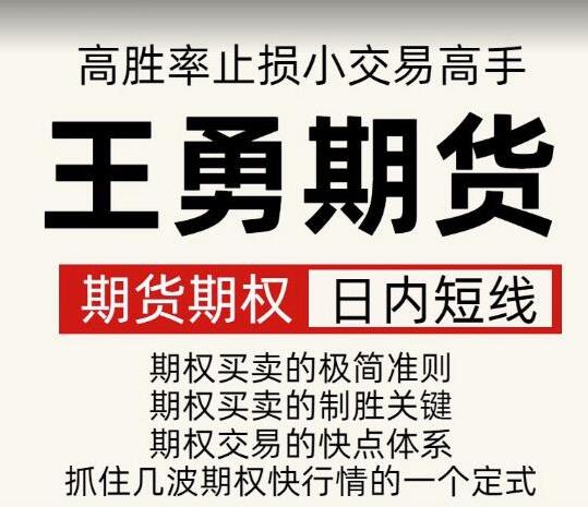 王勇期货期权日内短线培训课程 高胜率 止损小 交易高手