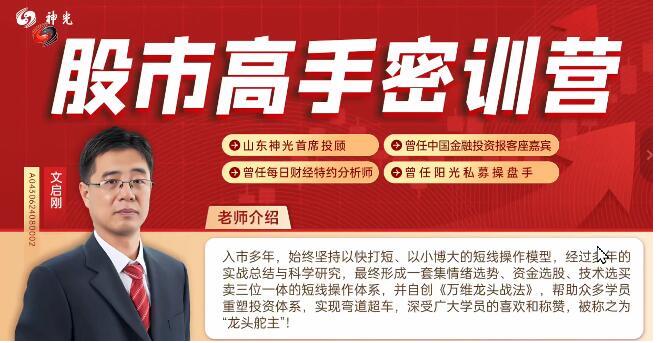 神光文启刚万维龙头战法股市高手密训营2025小班课+指标+日报